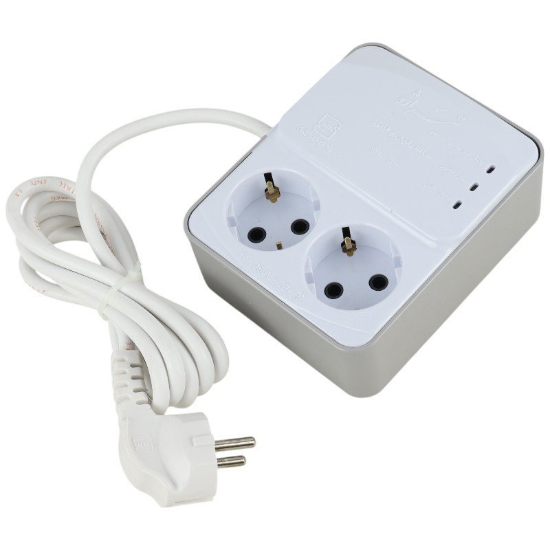 محافظ برق یخچال و فریزر 2 خانه ارت دار تیراژه S102 با کابل 1.8 متری 