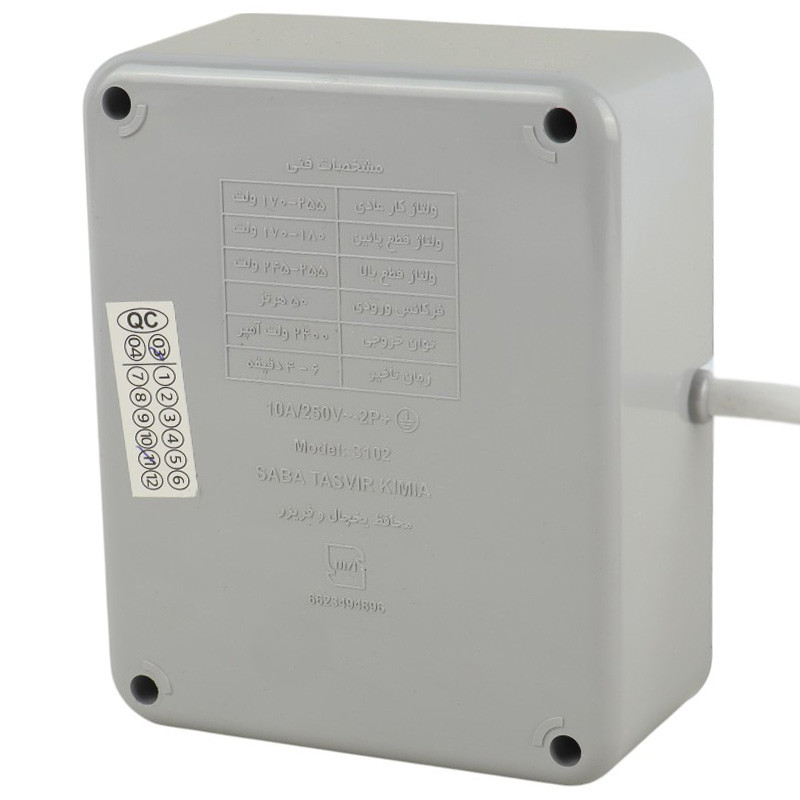 محافظ برق یخچال و فریزر 2 خانه ارت دار تیراژه S102 با کابل 1.8 متری 