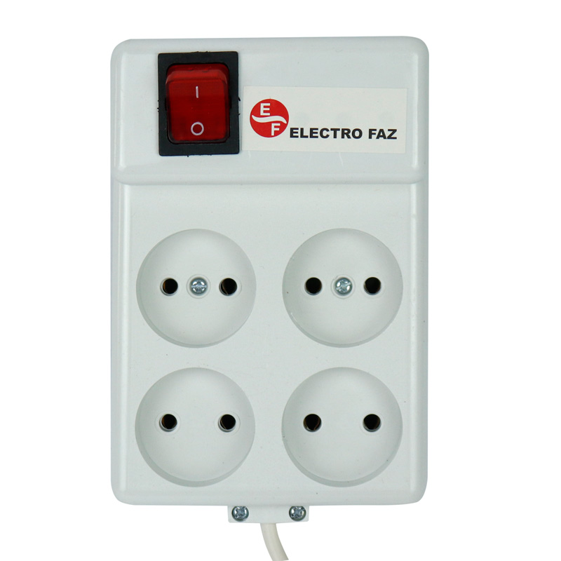 چند راهی 4 خانه برق الکترو فاز Electro Faz با کابل 3 متری 