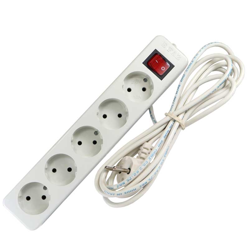 چند راهی 5 خانه برق الکترو فاز Electro Faz با کابل 3 متری شرینک  