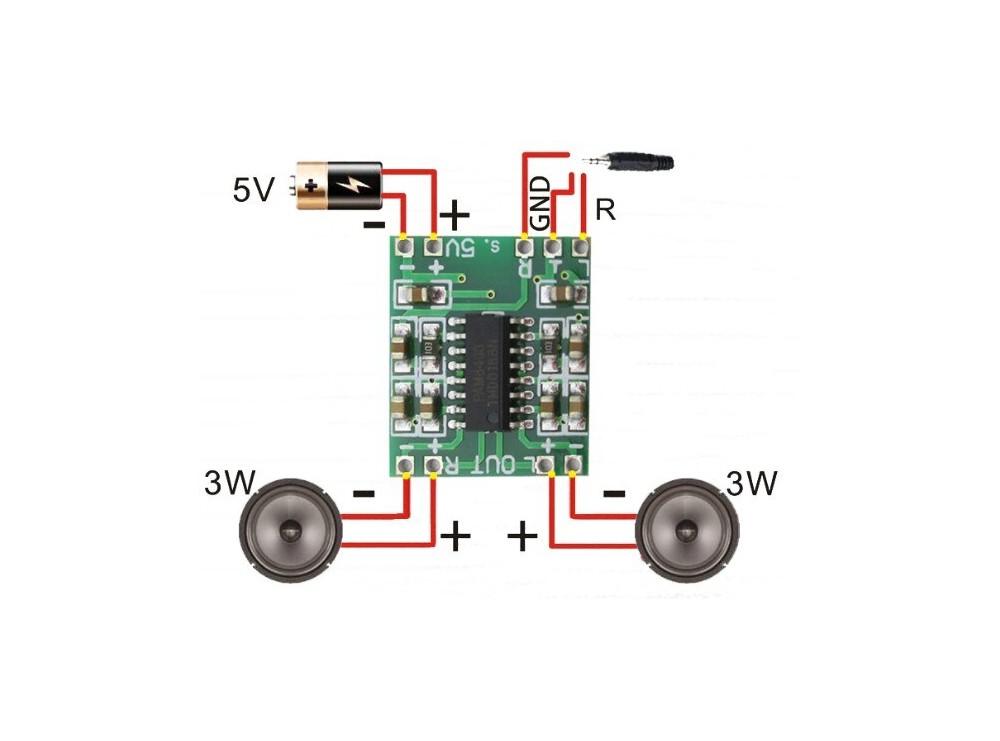 ماژول آمپلی فایر 2x3W کلاس D با تراشه PAM8403 