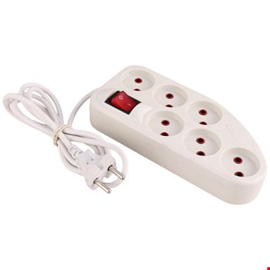 چند راهی 6 خانه کلاسیک الکتریک با کابل 2 متری