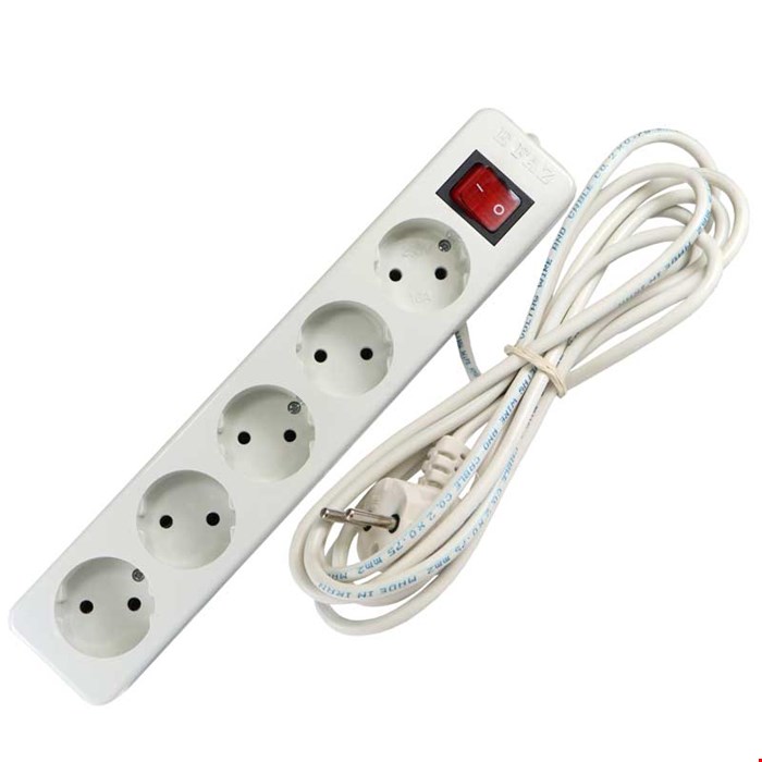 چند راهی 5 خانه برق الکترو فاز Electro Faz با کابل 3 متری 